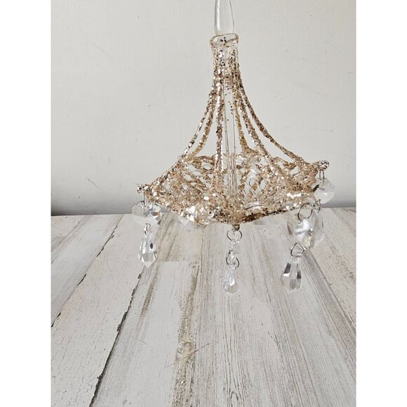 Chandelier sparkle glitter ornament large shabby chic diva unique vintage Xmas - Picture 2 of 10